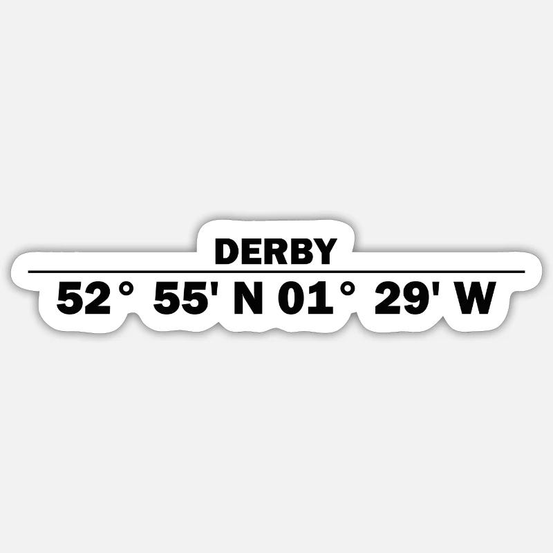 Derby coordinates Sticker size S (10 x 10 cm)