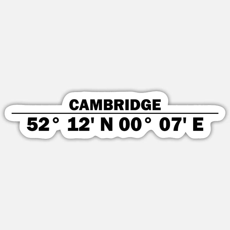 Cambridge coordinates Sticker size S (10 x 10 cm)