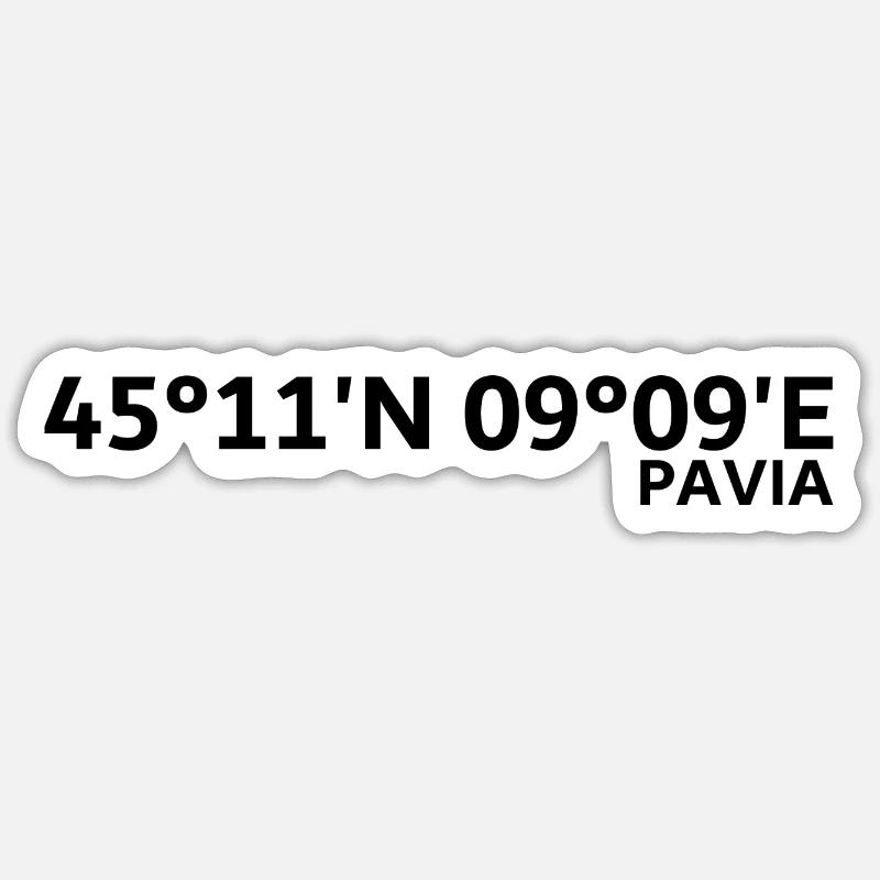 Pavia coordinates - Sticker size S (10 x 10 cm) - white matte