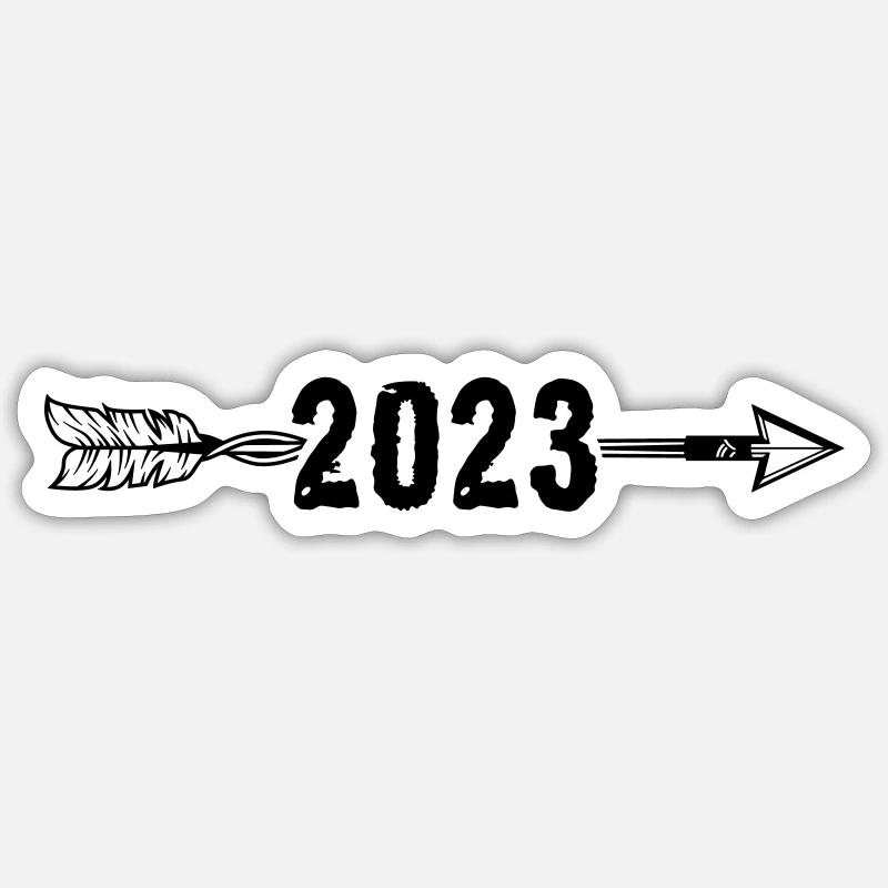 Flèche 2023 - Sticker taille S (10 x 10 cm) - blanc mat