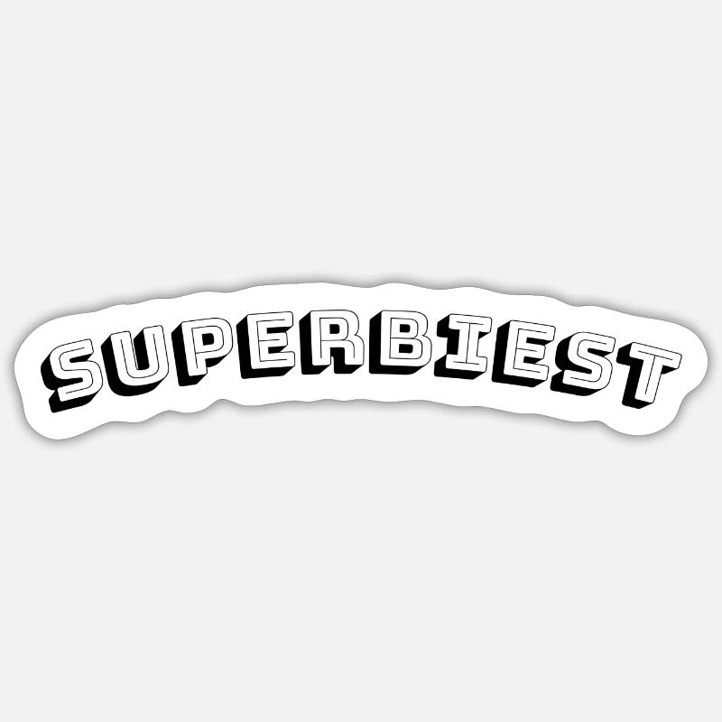 Super Bête - Sticker taille S (10 x 10 cm) - blanc mat