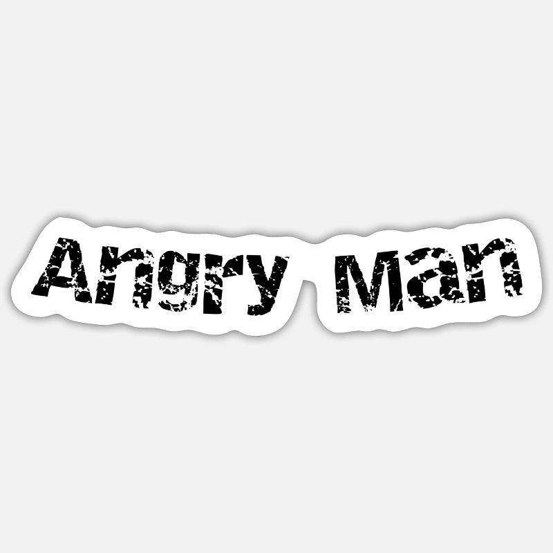 Angry man - Sticker Größe S (10 x 10 cm) - Mattweiß