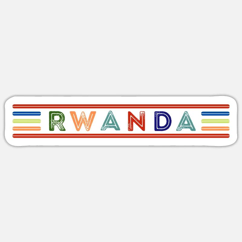 RUANDA - Sticker Größe S (10 x 10 cm) - Mattweiß