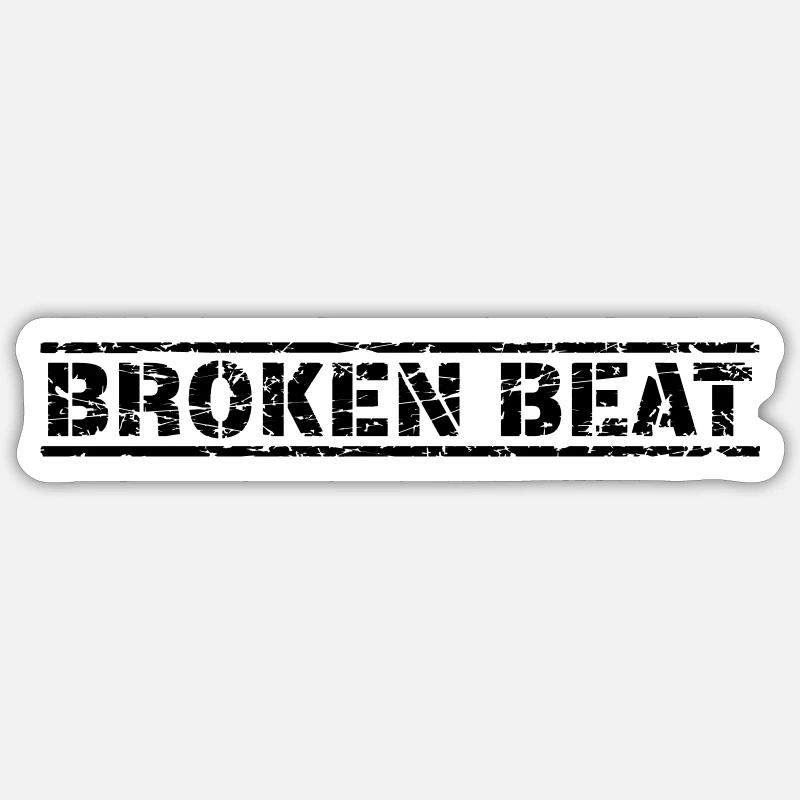 Broken Beat - Sticker taille S (10 x 10 cm) - blanc mat