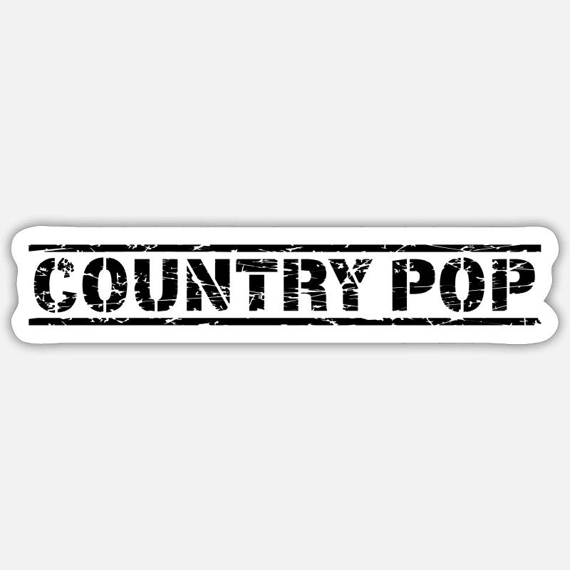 Country Pop - Sticker taille S (10 x 10 cm) - blanc mat