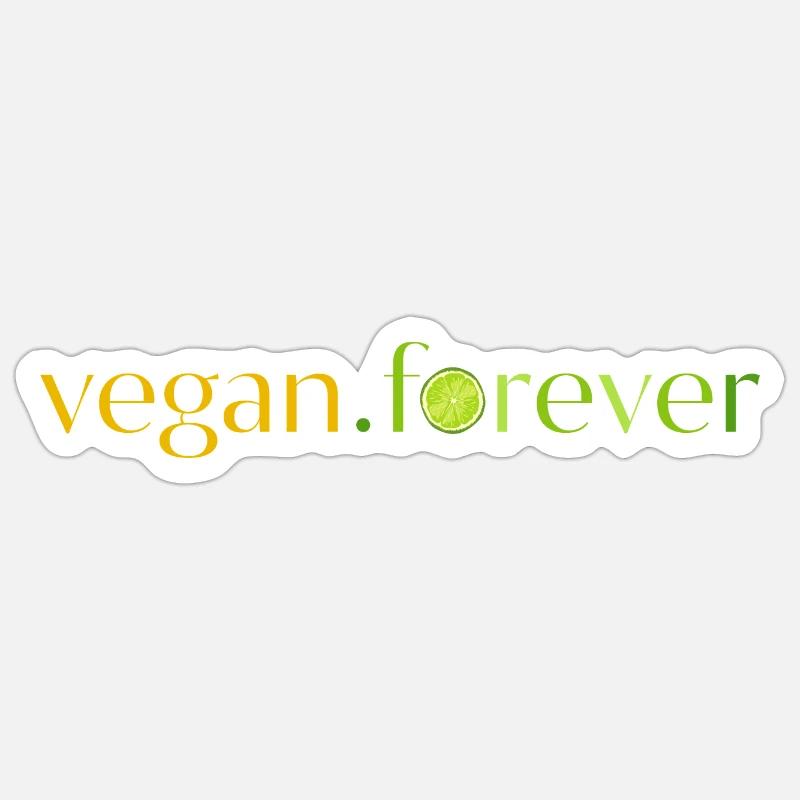 Vegan forever lime - Sticker taille S (10 x 10 cm) - blanc mat