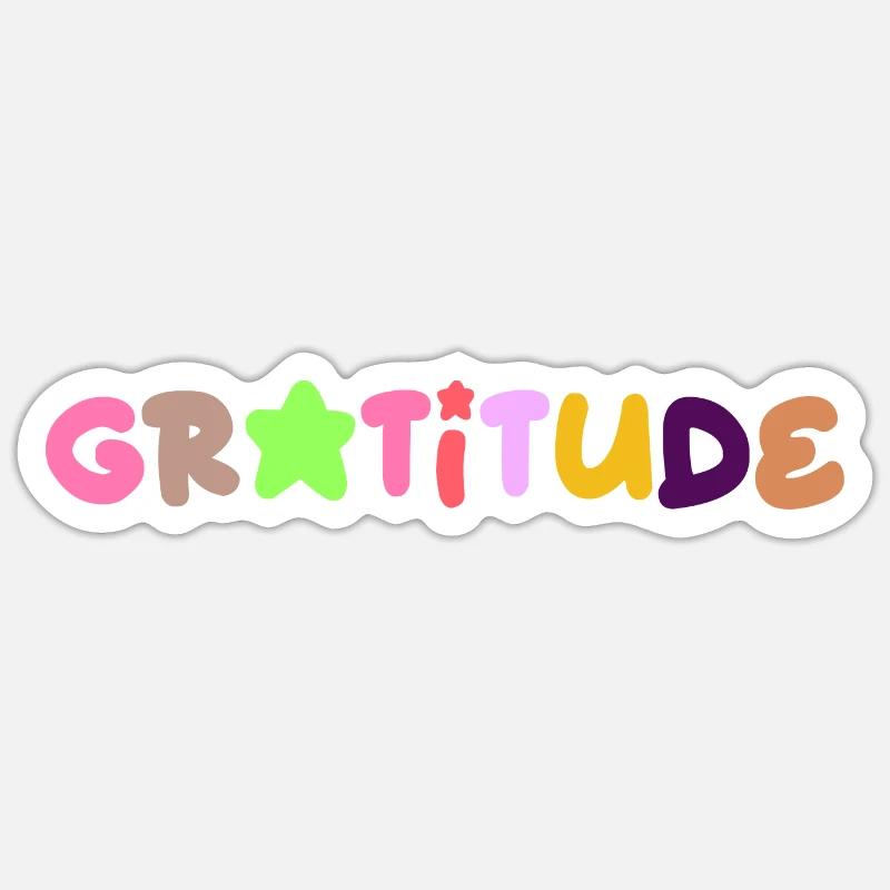 Dankbarkeit positives Denken - Sticker Größe S (10 x 10 cm) - Mattweiß
