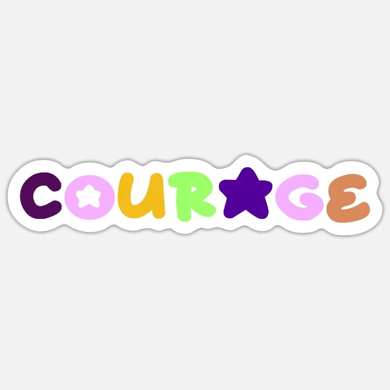Courage, positive thinking - Sticker size S (10 x 10 cm) - white matte