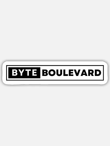 Byte Boulevard Schwarzes Logo - Sticker Größe S (10 x 10 cm) - Mattweiß
