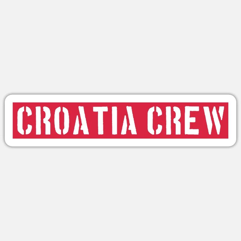 Croatie Équipage - Sticker taille S (10 x 10 cm) - blanc mat