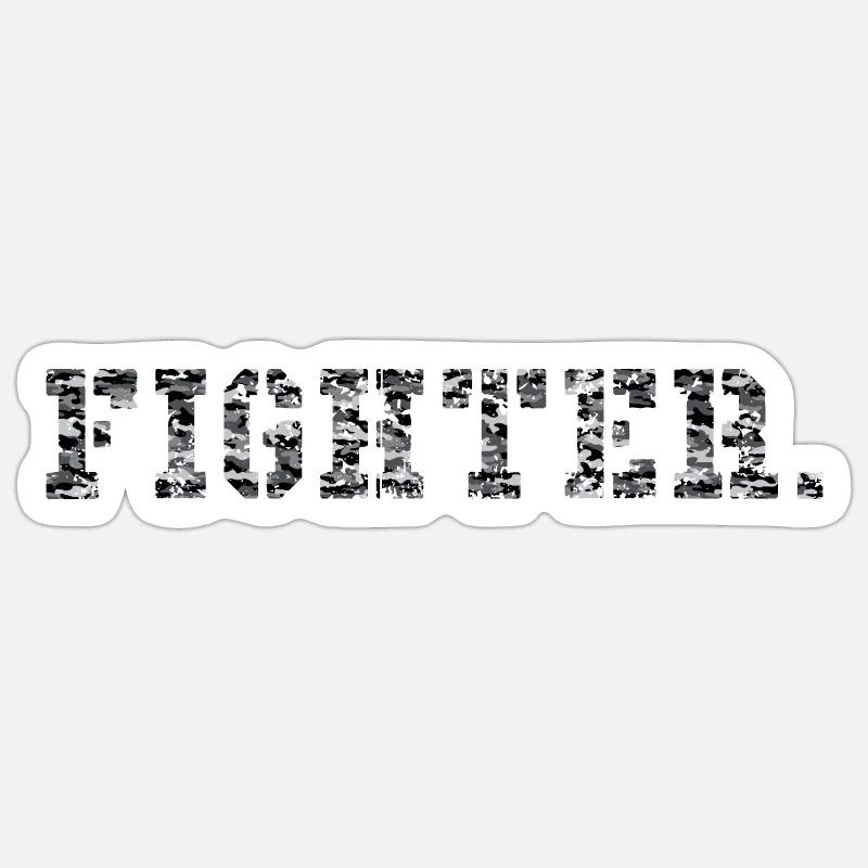 fighter. grey camouflage Sticker size S (10 x 10 cm)