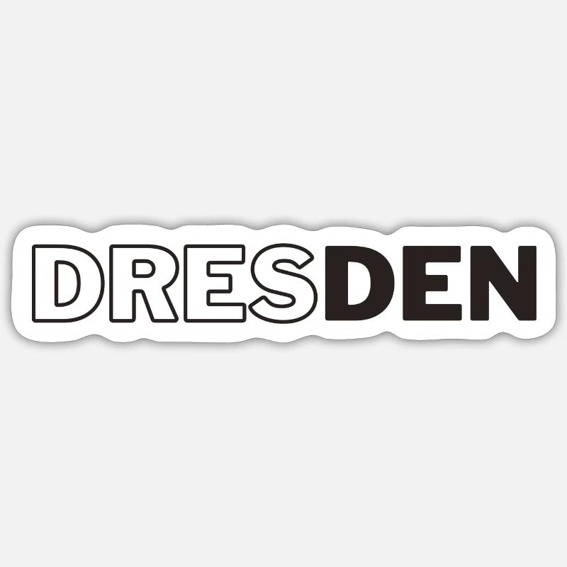 Dresden - Sticker Größe S (10 x 10 cm) - Mattweiß