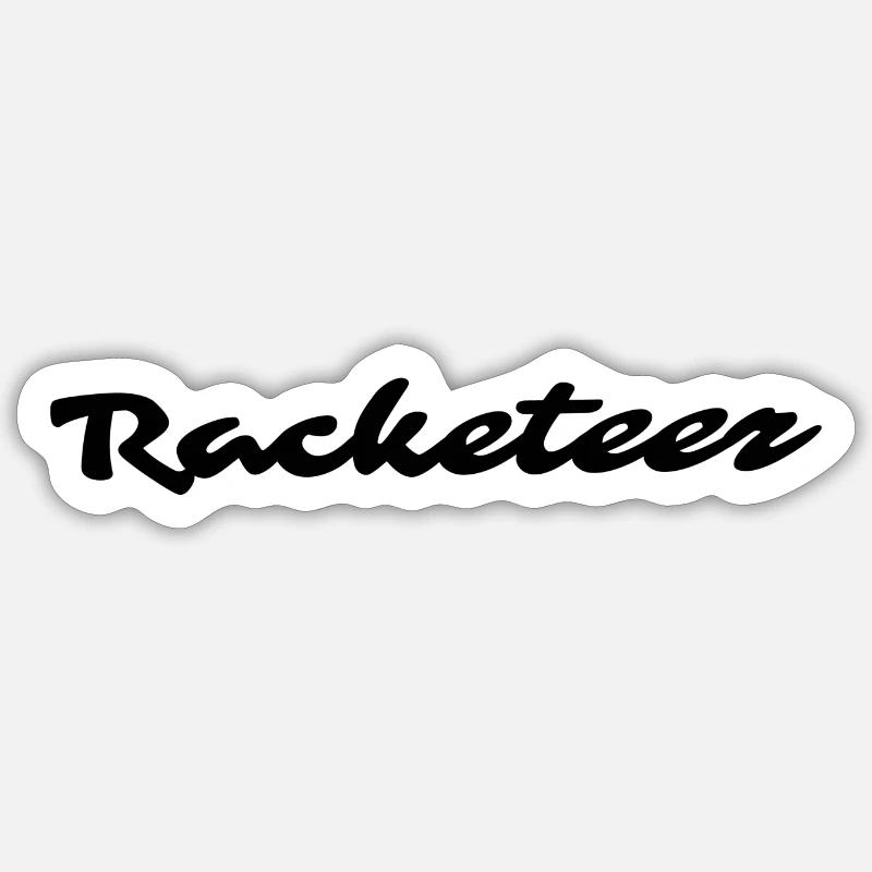 Racketeer - Sticker Größe S (10 x 10 cm) - Mattweiß