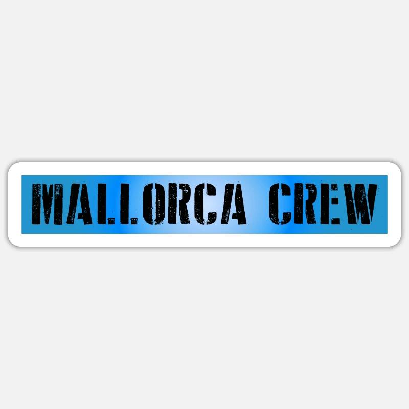 Mallorca Crew - Sticker Größe S (10 x 10 cm) - Mattweiß