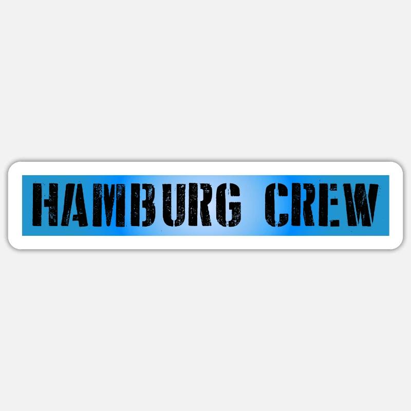 Équipage Hambourg - Sticker taille S (10 x 10 cm) - blanc mat