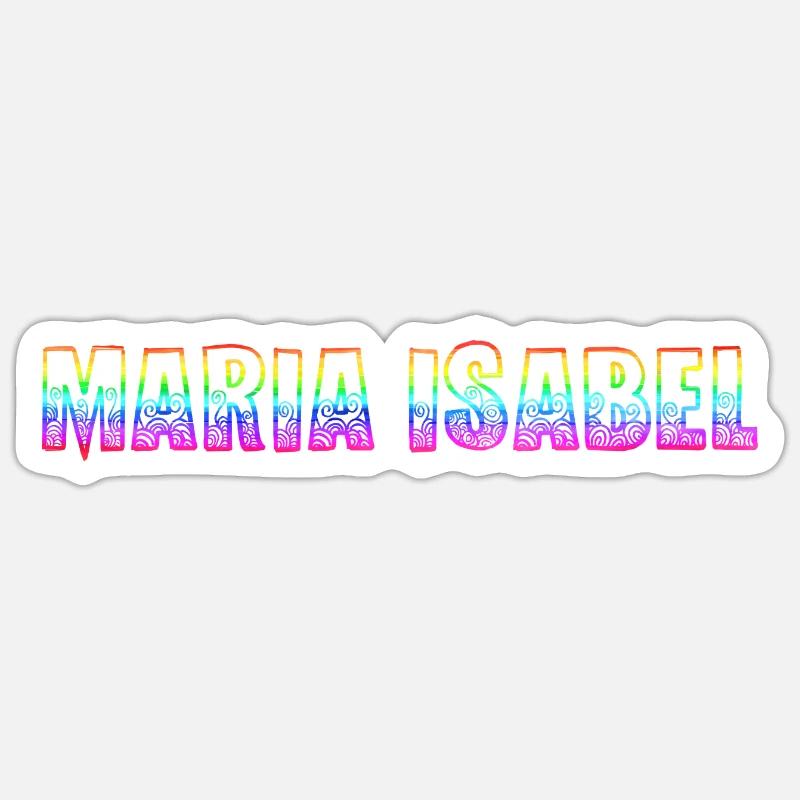 Maria Isabel RS Arc-en-ciel - Sticker taille S (10 x 10 cm) - blanc mat