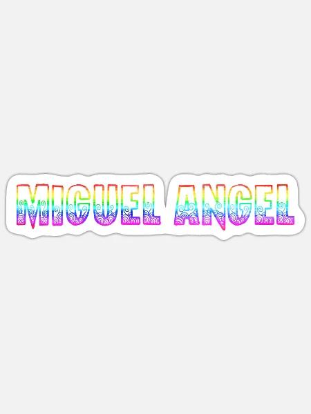 miguel angel rs regenbogen - Sticker Größe S (10 x 10 cm) - Mattweiß
