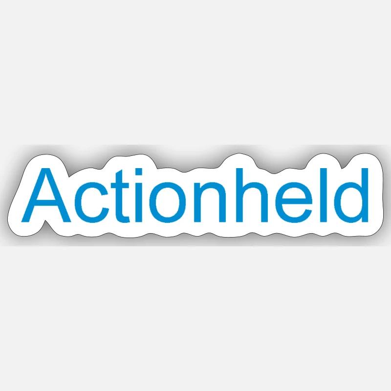 Actionheld - Sticker Größe S (10 x 10 cm) - Mattweiß