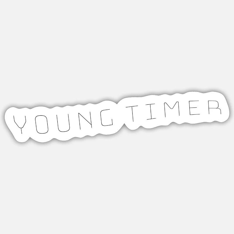Young timer - Sticker Größe S (10 x 10 cm) - Mattweiß