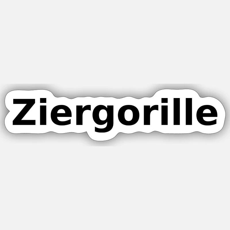 Ziergorille - Sticker Größe S (10 x 10 cm) - Mattweiß