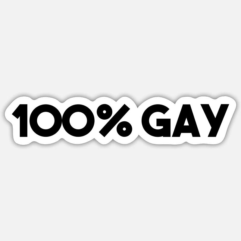 100% SCHWUL - Sticker Größe S (10 x 10 cm) - Mattweiß