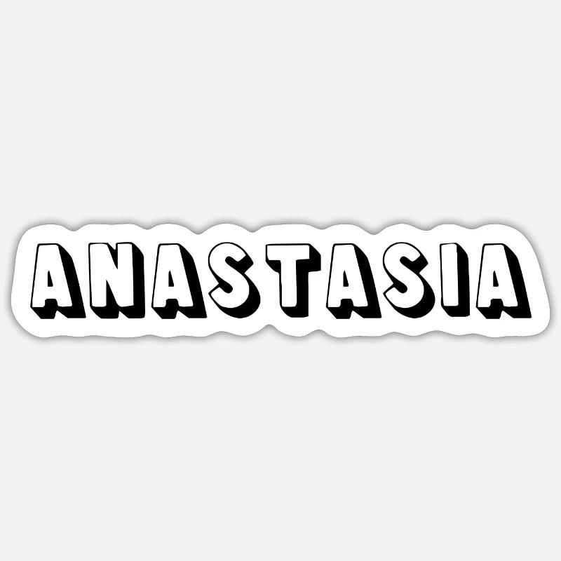 Nom - Anastasia - Sticker taille S (10 x 10 cm) - blanc mat