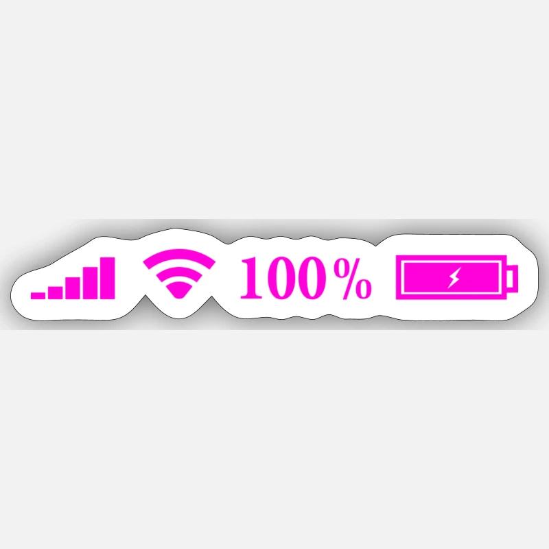 Icone wifi - Sticker taille S (10 x 10 cm) - blanc mat