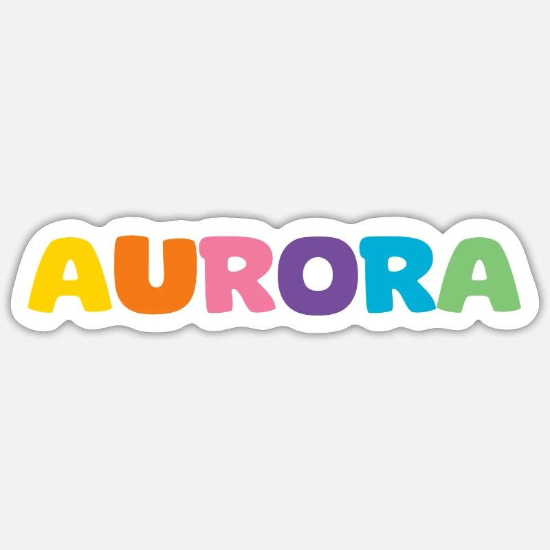 Nom - Aurora - Sticker taille S (10 x 10 cm) - blanc mat