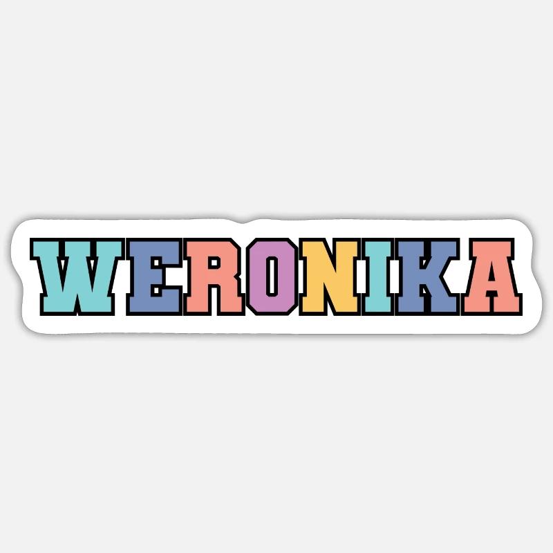 Nom - Weronika - Sticker taille S (10 x 10 cm) - blanc mat