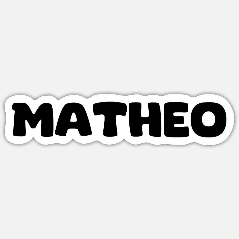 Nom - Matheo - Sticker taille S (10 x 10 cm) - blanc mat