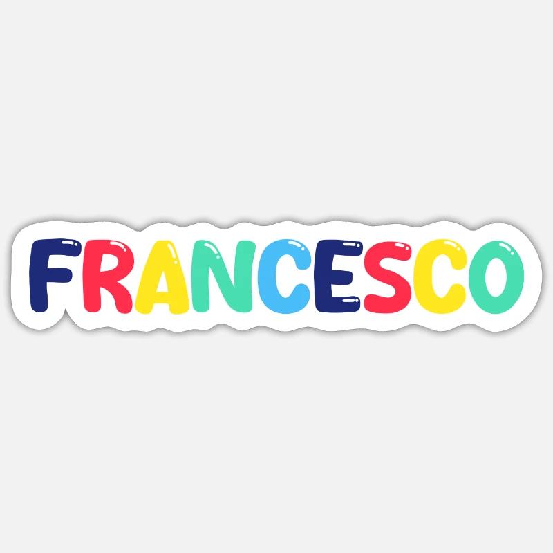 Nom - Francesco - Sticker taille S (10 x 10 cm) - blanc mat