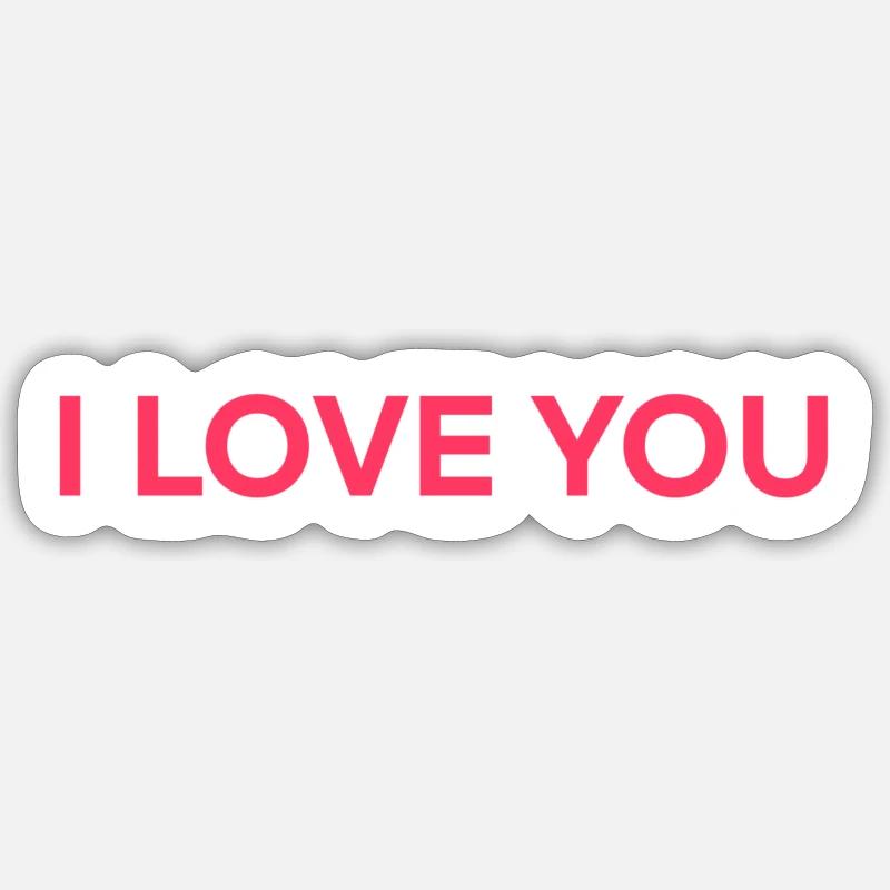 JE T’AIME - Sticker taille S (10 x 10 cm) - blanc mat