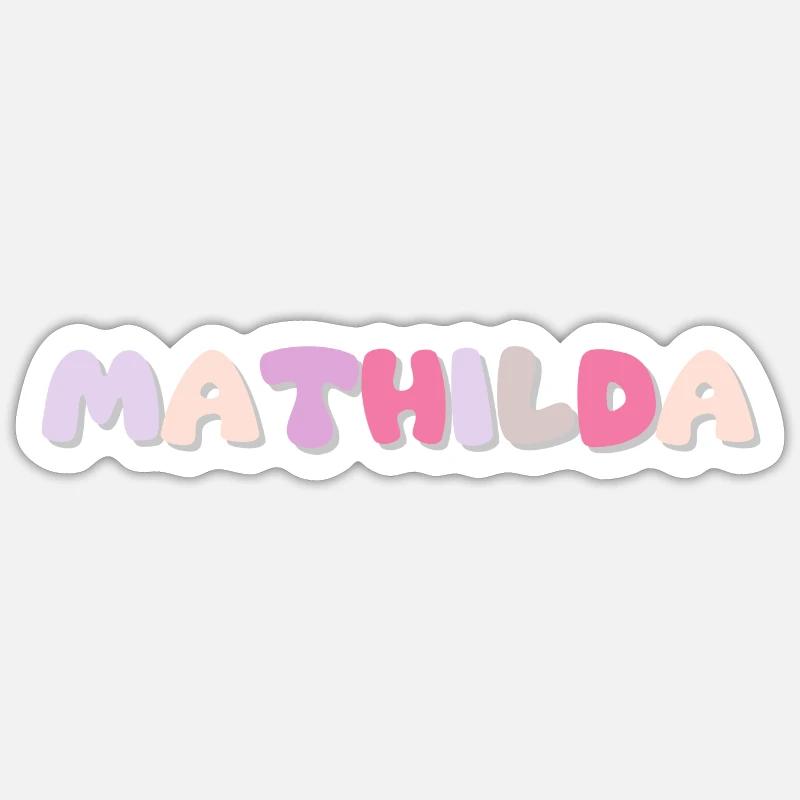 Nom - Mathilda - Sticker taille S (10 x 10 cm) - blanc mat
