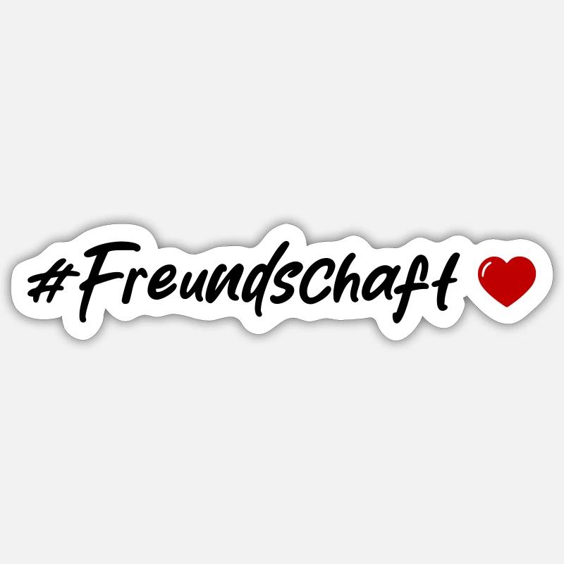 Cœur d’amitié - Sticker taille S (10 x 10 cm) - blanc mat
