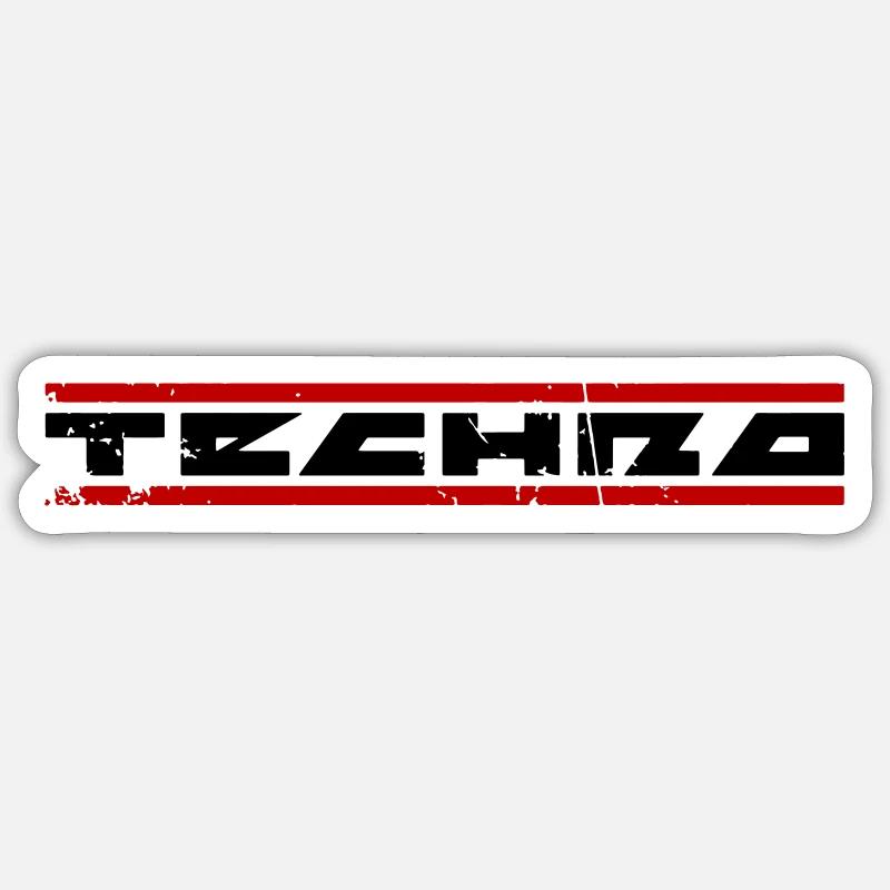 Techno - Sticker Größe S (10 x 10 cm) - Mattweiß