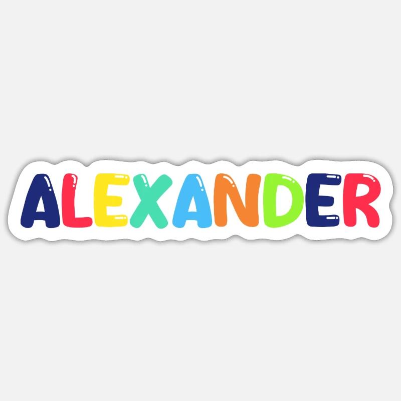 Nom - Alexander - Sticker taille S (10 x 10 cm) - blanc mat