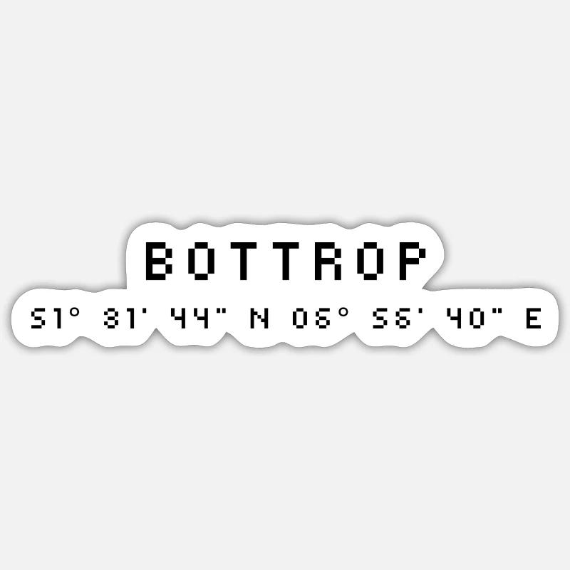 Bottrop coordinates - Sticker size S (10 x 10 cm) - white matte