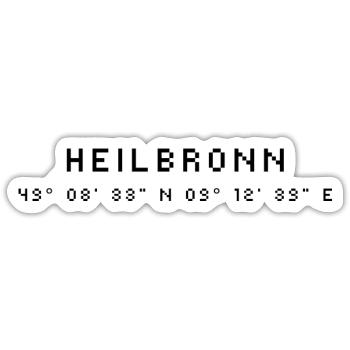 Heilbronn Koordinaten - Sticker Größe S (10 x 10 cm) - Mattweiß - Vorne