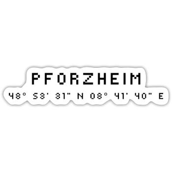 Pforzheim Koordinaten - Sticker Größe S (10 x 10 cm) - Mattweiß - Vorne