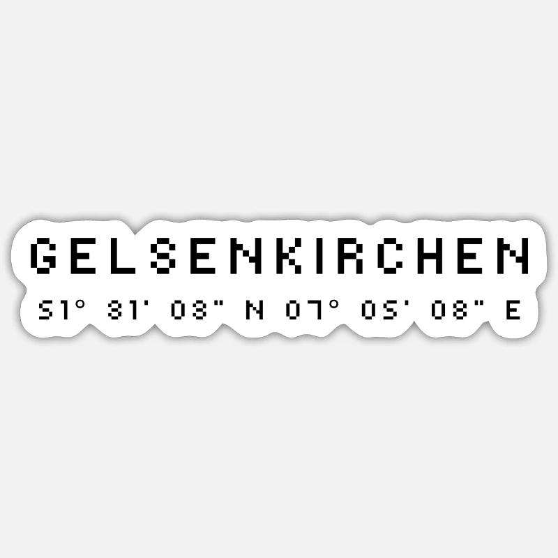 Coordonnées de Gelsenkirchen Sticker taille S (10 x 10 cm)