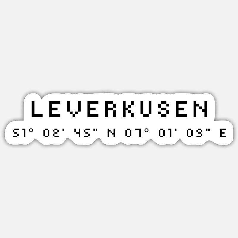 Leverkusen coordinates Sticker size S (10 x 10 cm)