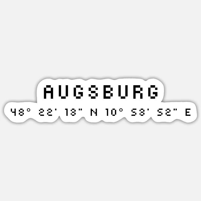 Coordonnées Augsbourg - Sticker taille S (10 x 10 cm) - blanc mat