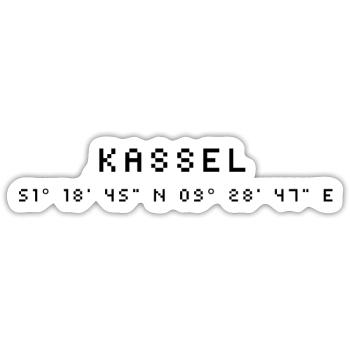 Coordonnées de Kassel - Sticker taille S (10 x 10 cm) - blanc mat - Devant
