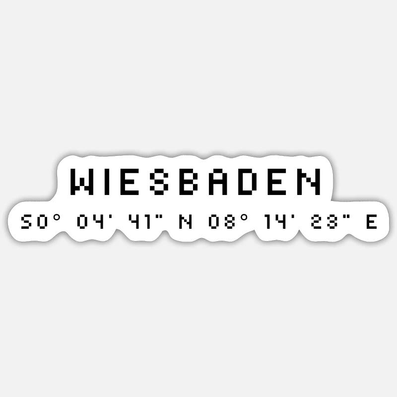 Wiesbaden coordinates Sticker size S (10 x 10 cm)