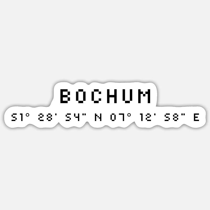 Coordonnées de Bochum - Sticker taille S (10 x 10 cm) - blanc mat