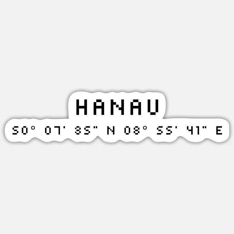 Coordonnées de Hanau - Sticker taille S (10 x 10 cm) - blanc mat