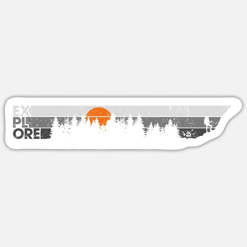 Explorez les grands espaces - Sticker taille S (10 x 10 cm) - blanc mat