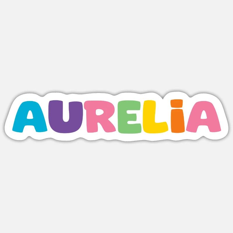 Nom - Aurelia - Sticker taille S (10 x 10 cm) - blanc mat