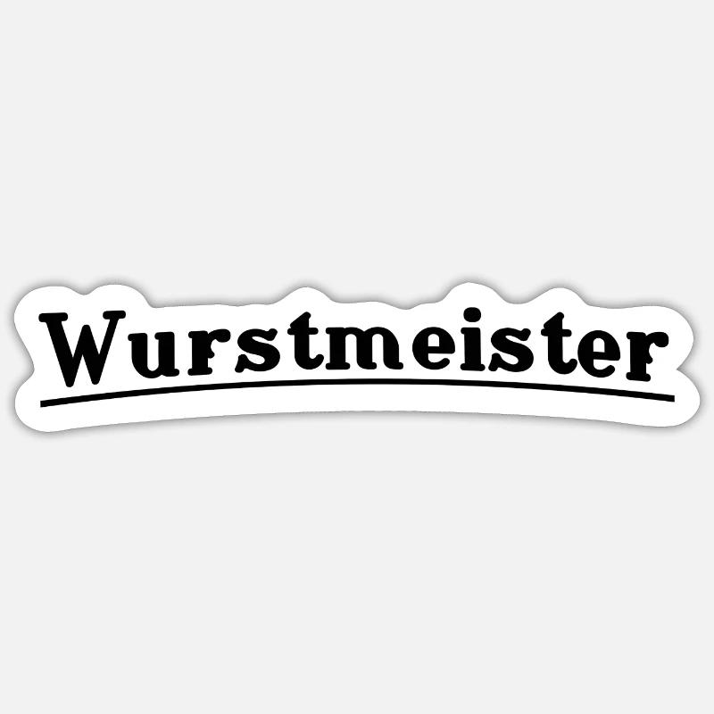 Maître de la saucisse - Sticker taille S (10 x 10 cm) - blanc mat