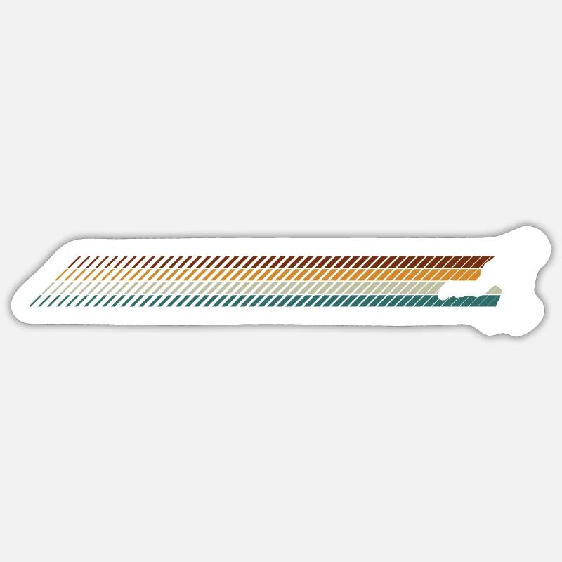 Sunset Stripes Runner Silhouette - Sticker size S (10 x 10 cm) - white matte